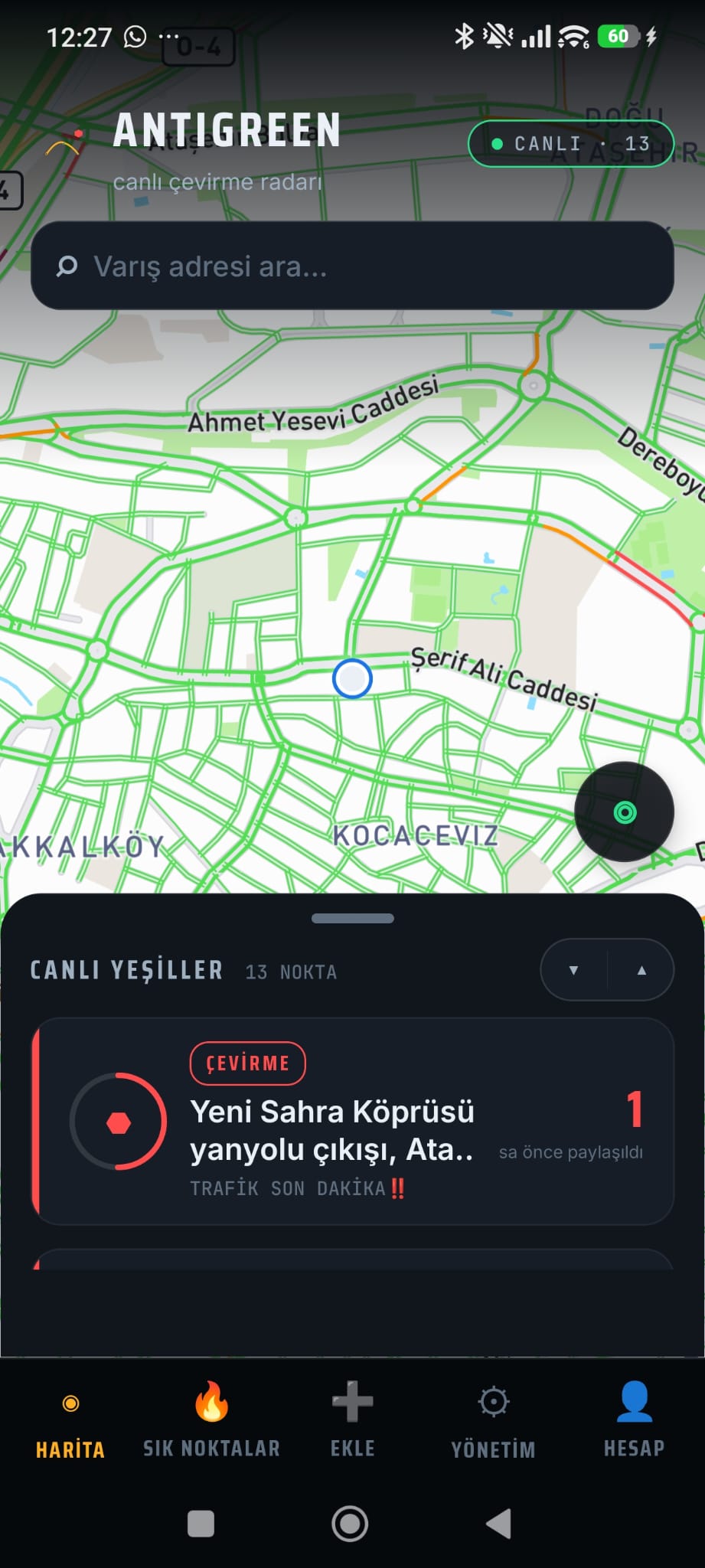 Antigreen canlı çevirme radarı haritası